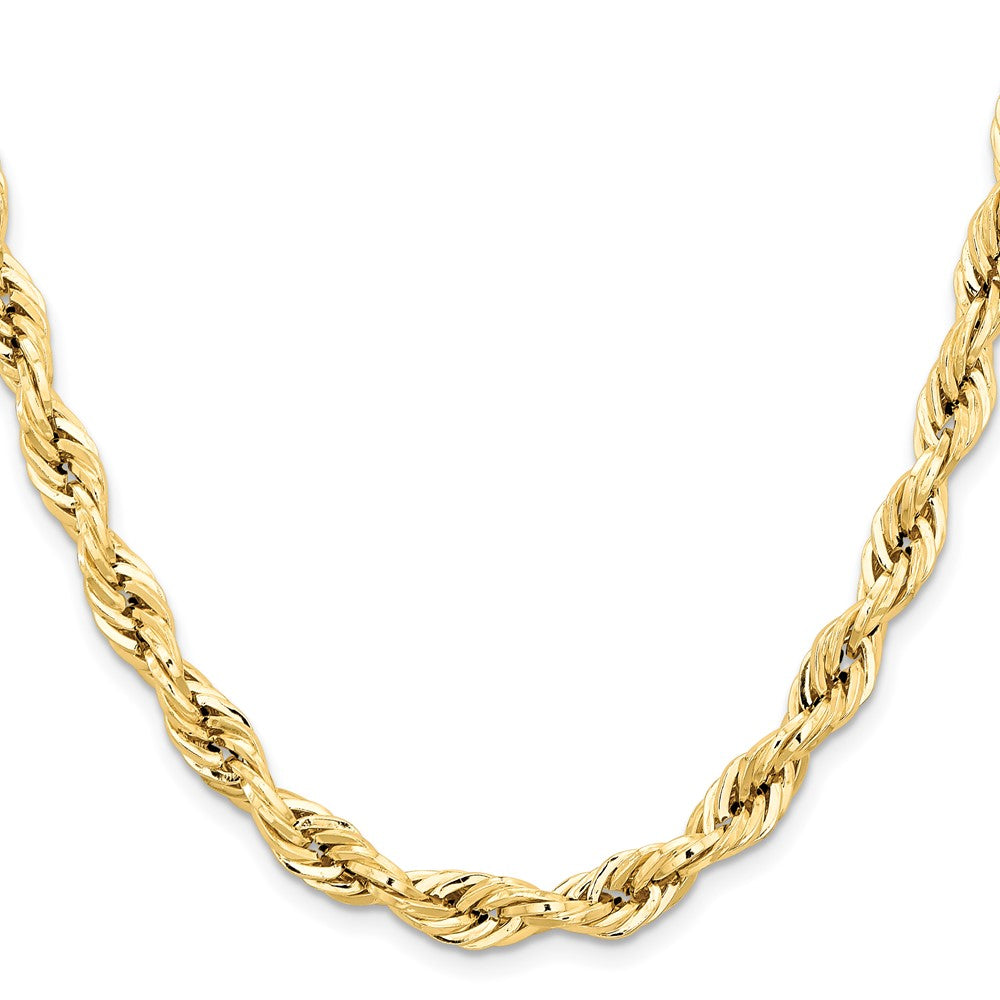 14K 7mm Semi Solid Rope with Lobster Clasp Chain