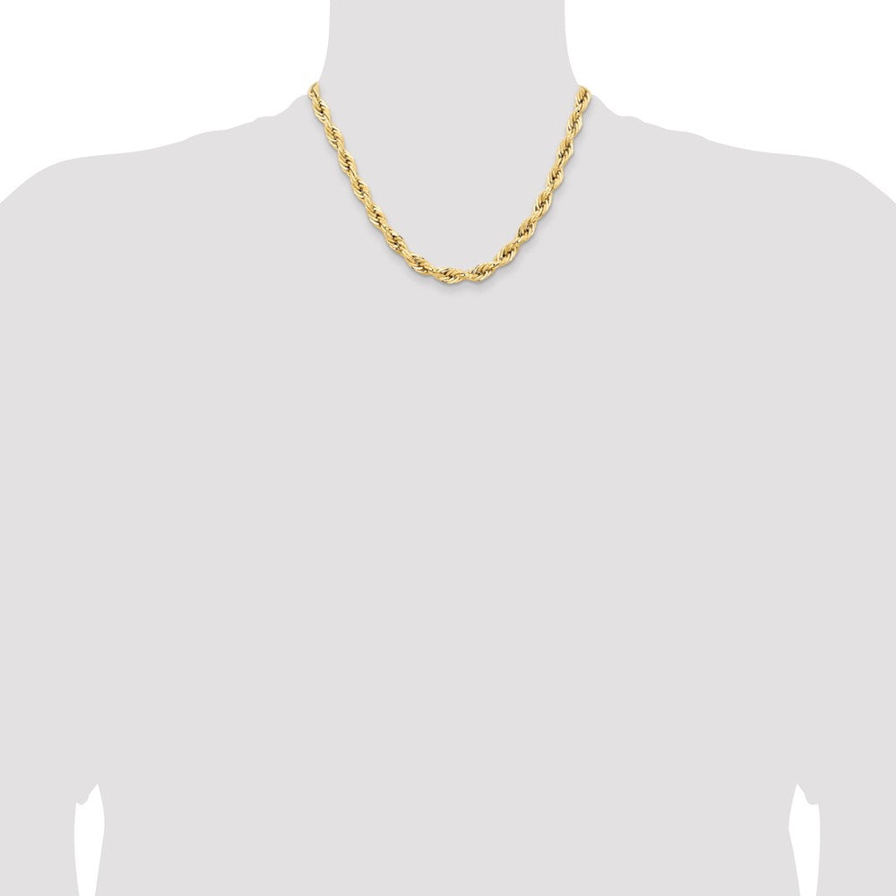 14K 7mm Semi Solid Rope with Lobster Clasp Chain