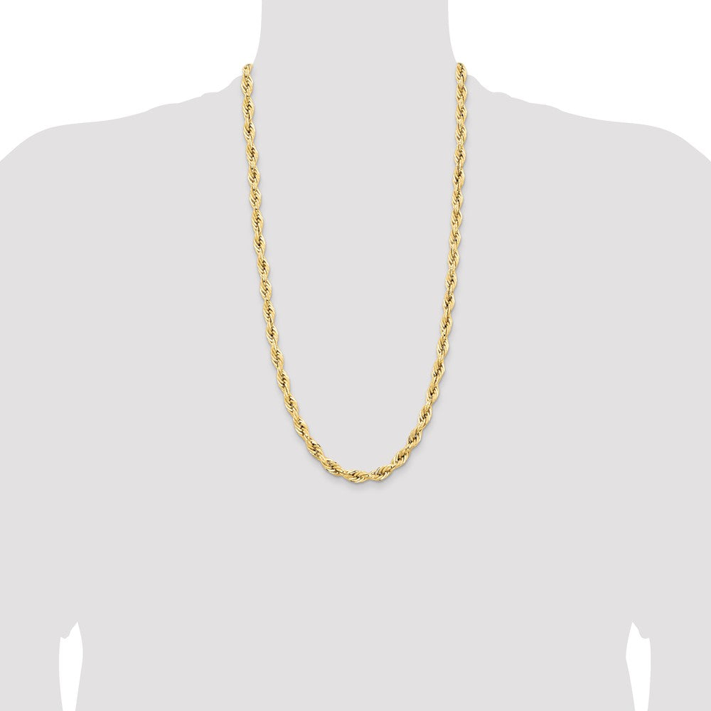 14K 7mm Semi Solid Rope with Lobster Clasp Chain