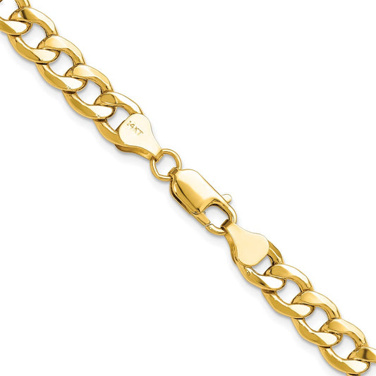 14k 7.5mm Semi-Solid Curb Chain