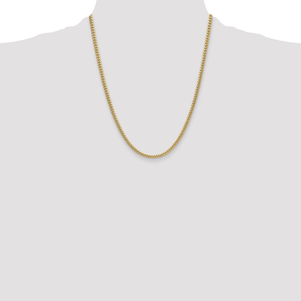 14k 3.5mm Semi-Solid Miami Cuban Chain