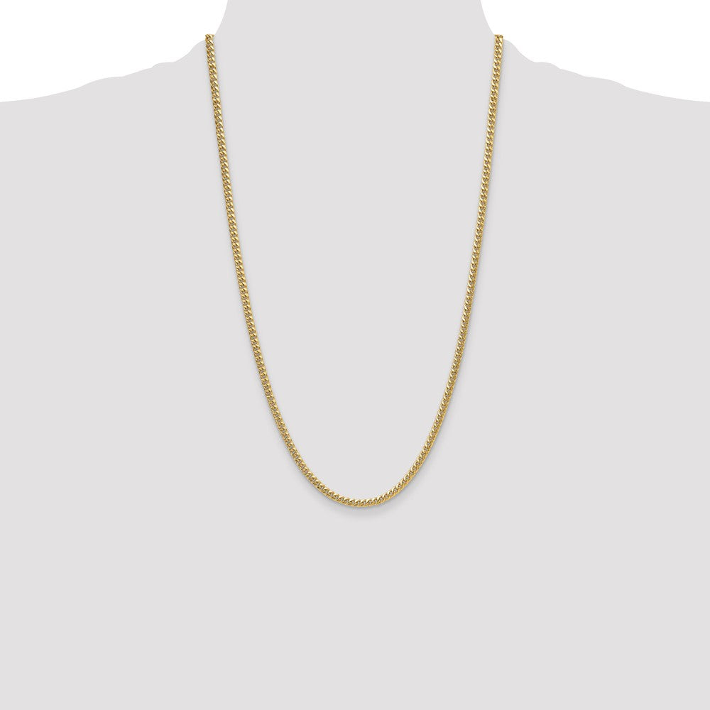 14k 3.5mm Semi-Solid Miami Cuban Chain