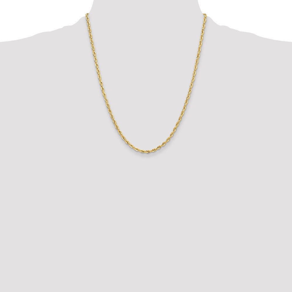 14ky 3.5mm Semi-Solid Rope Chain
