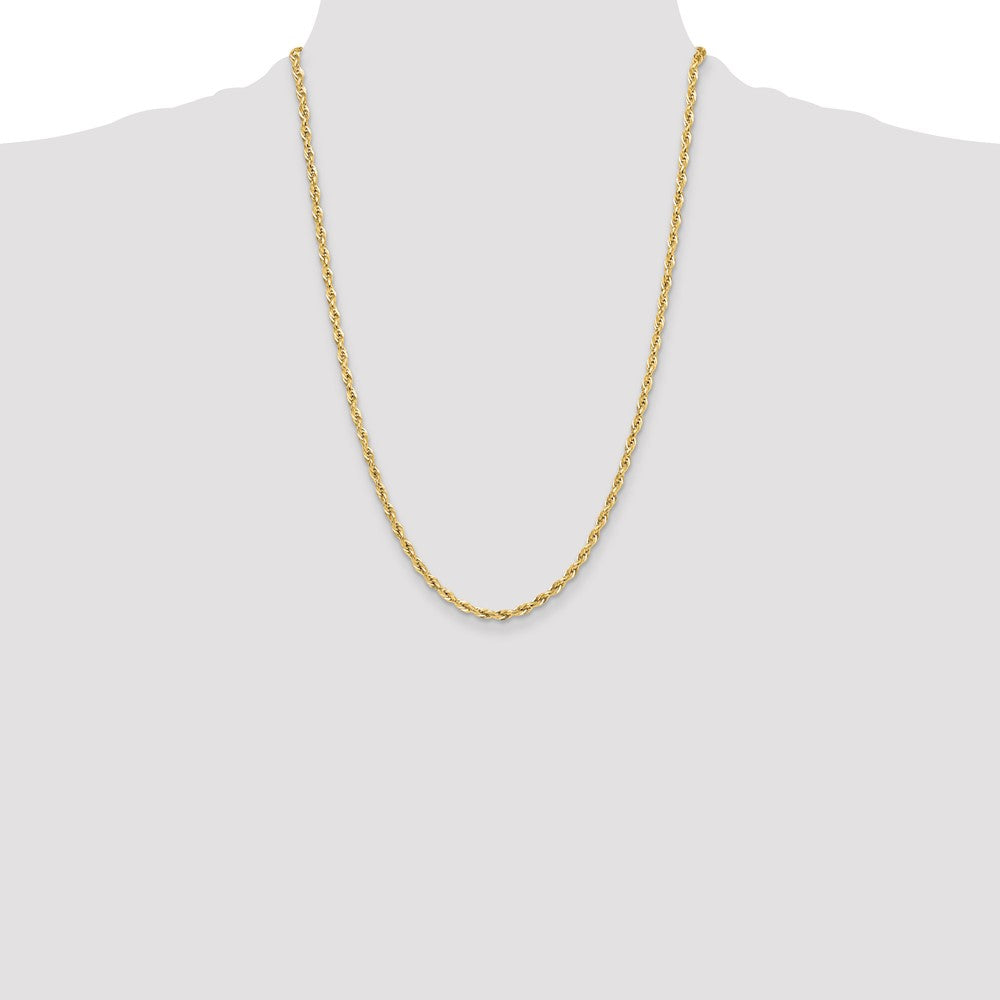 14ky 3.5mm Semi-Solid Rope Chain