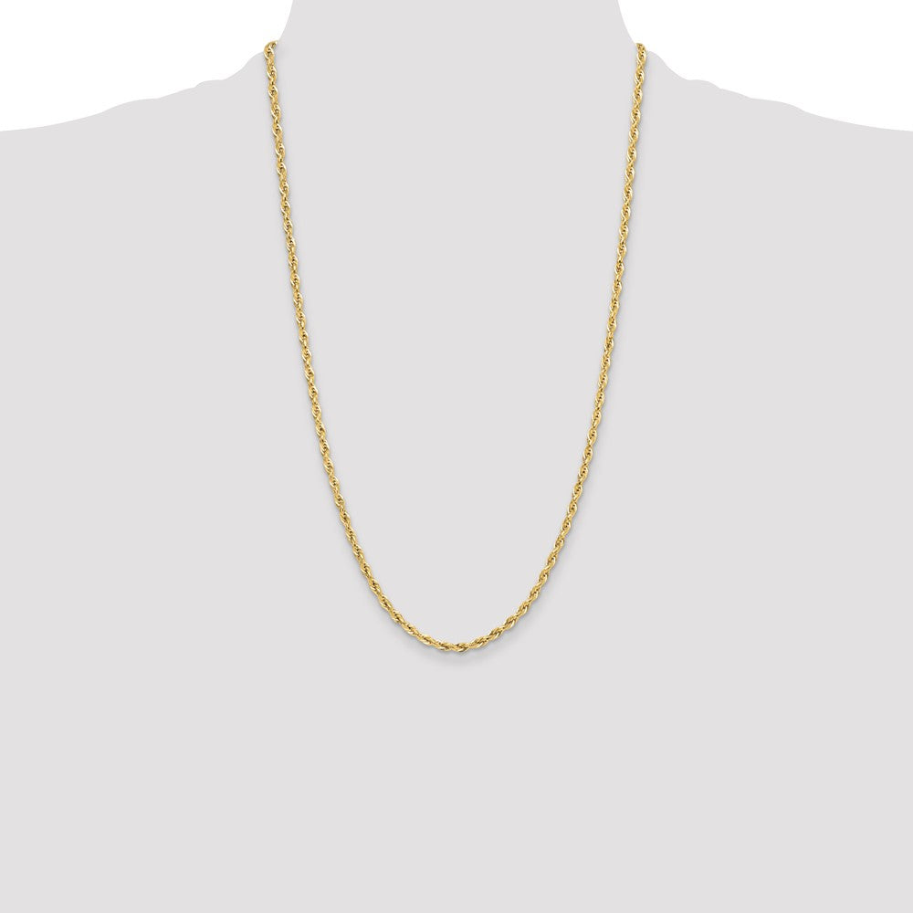 14ky 3.5mm Semi-Solid Rope Chain