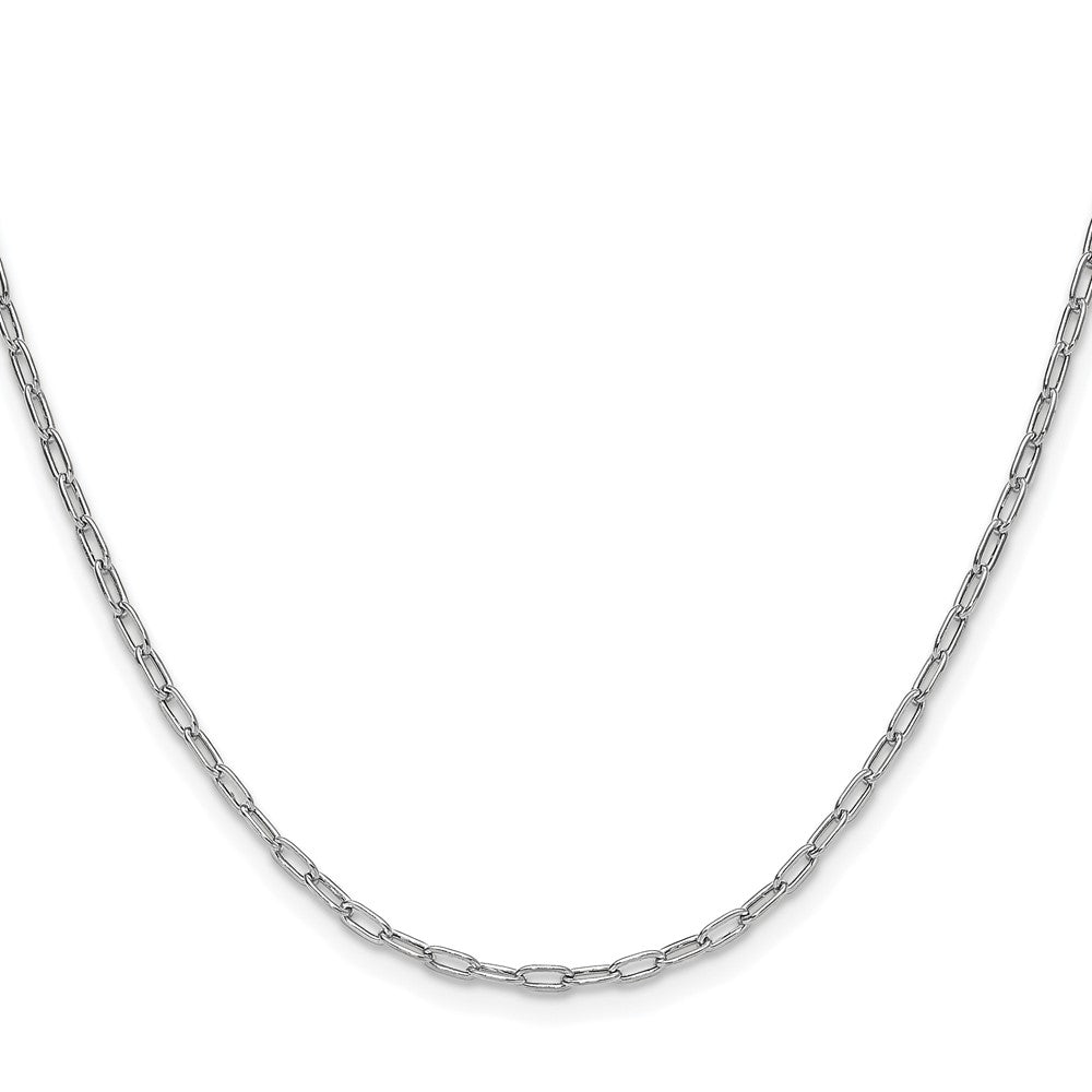 14k White Gold 2.2mm Semi-Solid Beveled Paperclip Chain