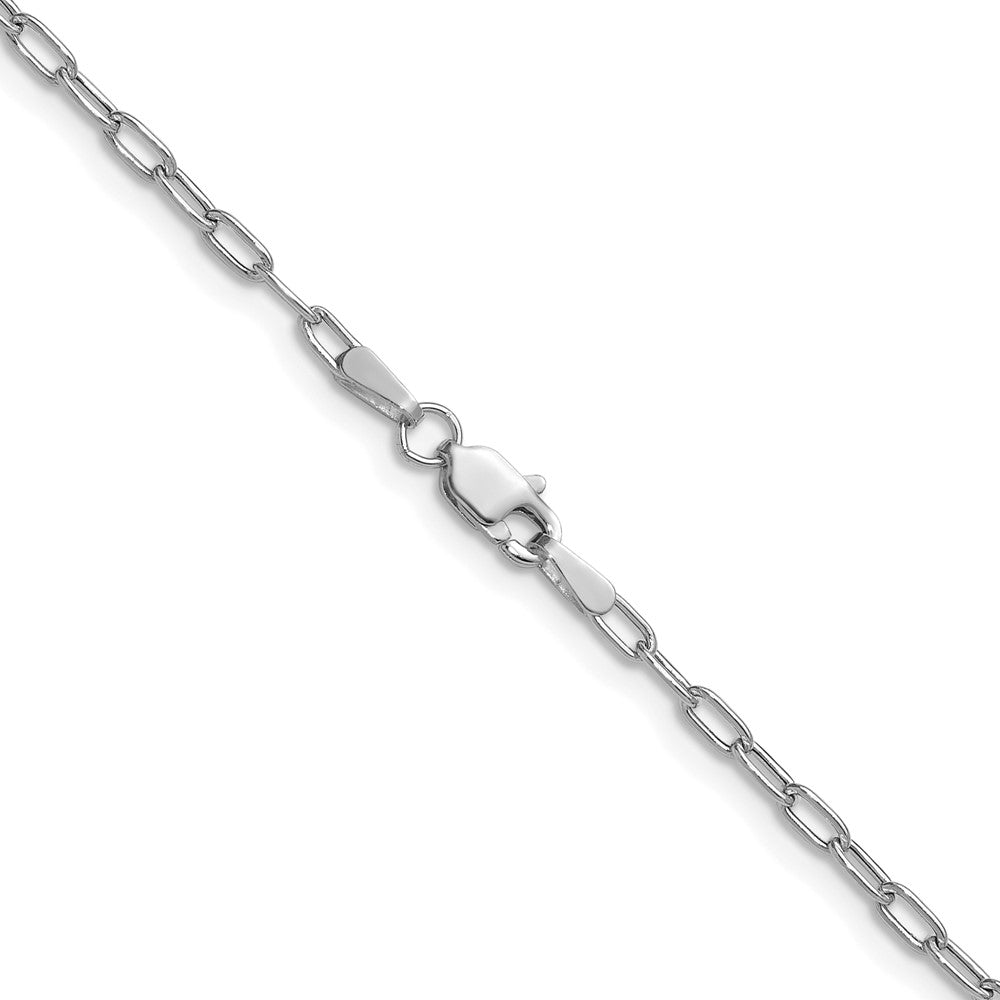 14k White Gold 2.2mm Semi-Solid Beveled Paperclip Chain