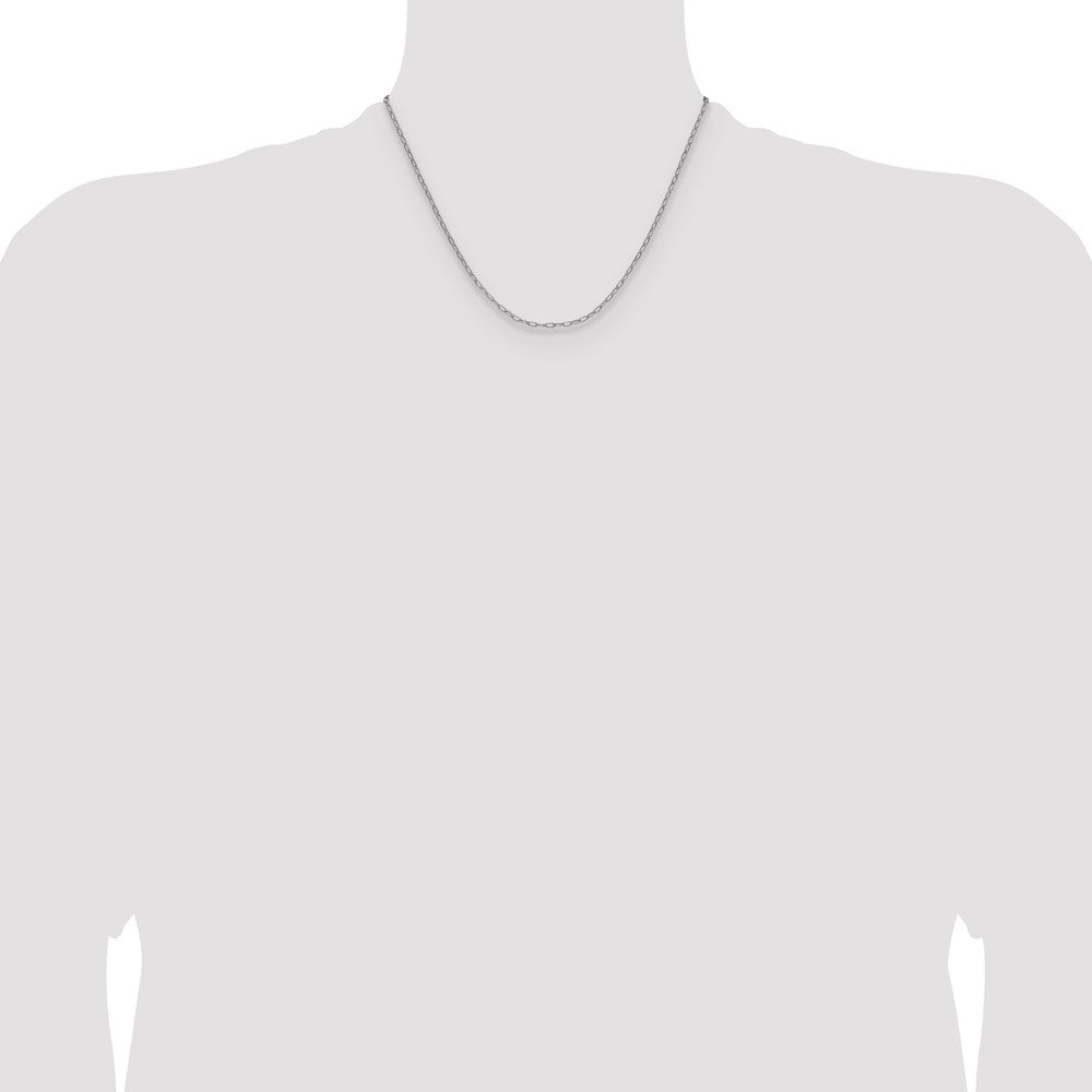 14k White Gold 2.2mm Semi-Solid Beveled Paperclip Chain