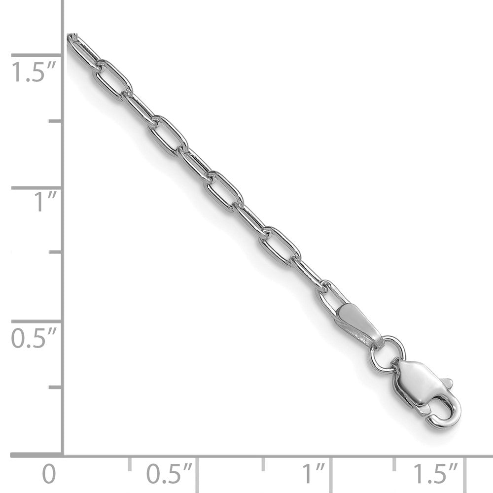 14k White Gold 2.2mm Semi-Solid Beveled Paperclip Chain