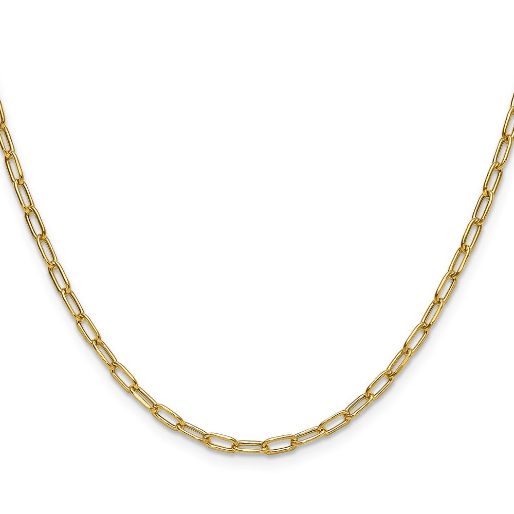 14k 3.0mm Semi-Solid Beveled Paperclip Chain