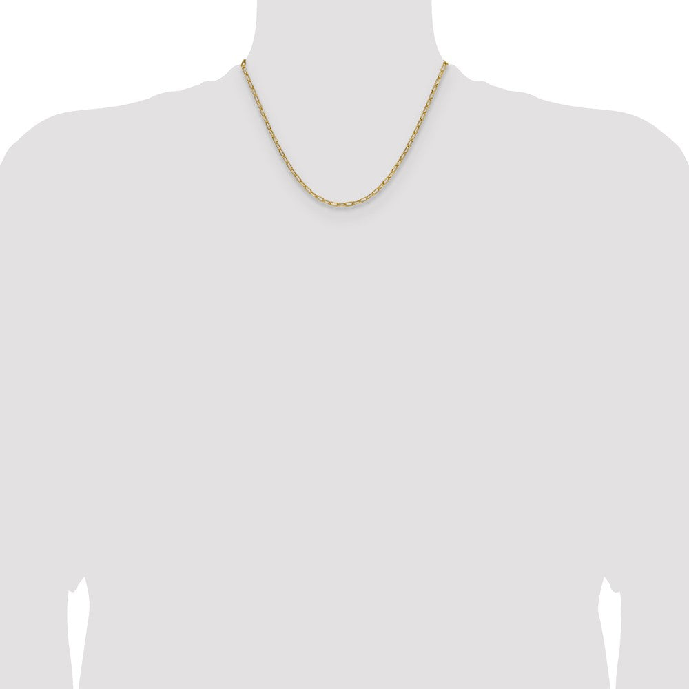 14k 3.0mm Semi-Solid Beveled Paperclip Chain