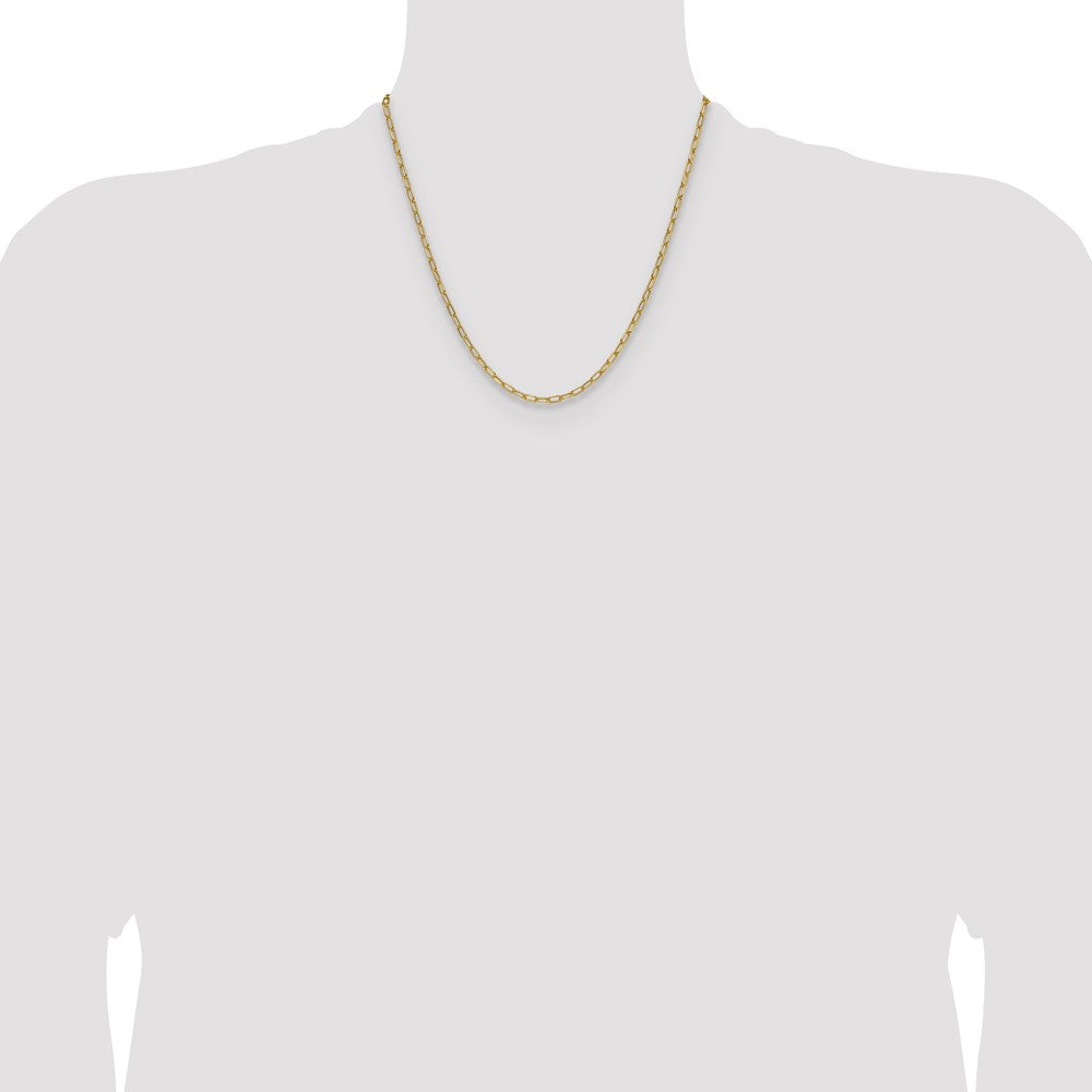 14k 3.0mm Semi-Solid Beveled Paperclip Chain