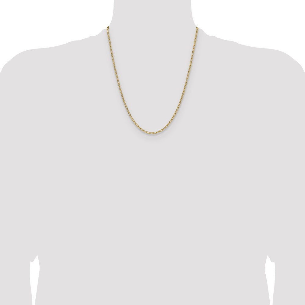 14k 3.0mm Semi-Solid Beveled Paperclip Chain