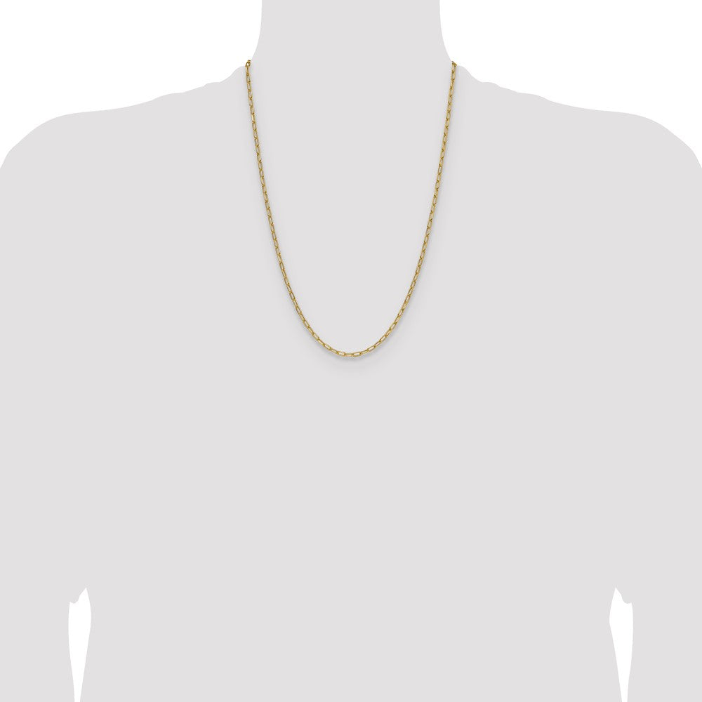 14k 3.0mm Semi-Solid Beveled Paperclip Chain