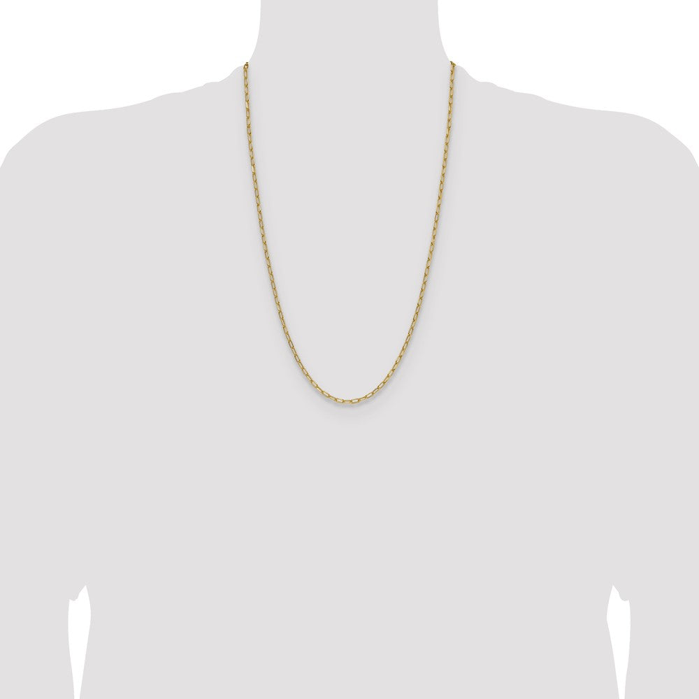14k 3.0mm Semi-Solid Beveled Paperclip Chain
