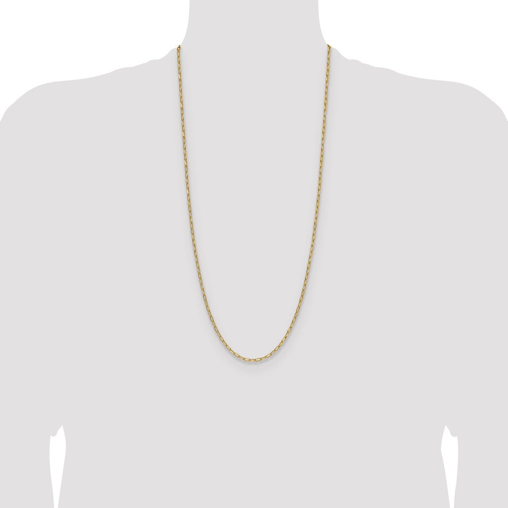 14k 3.0mm Semi-Solid Beveled Paperclip Chain