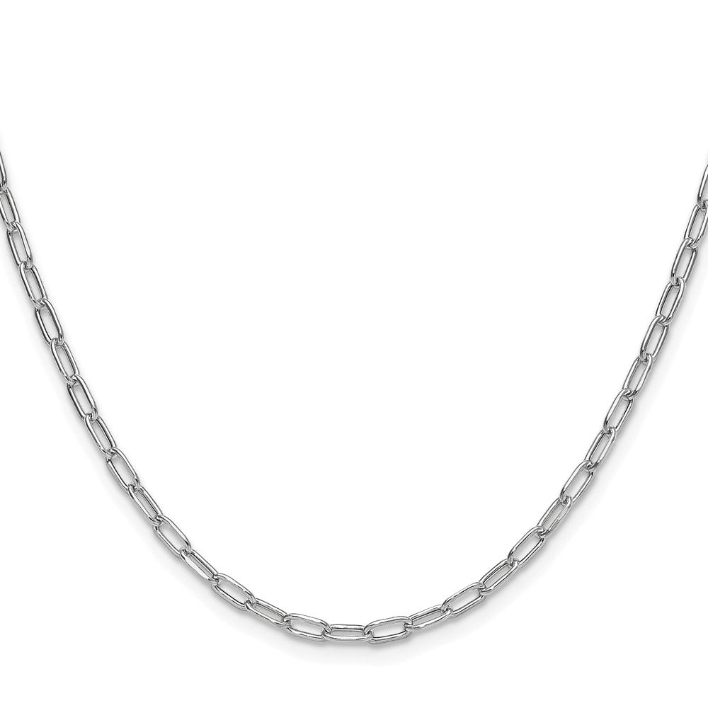 14k White Gold 3.0mm Semi-Solid Beveled Paperclip Chain