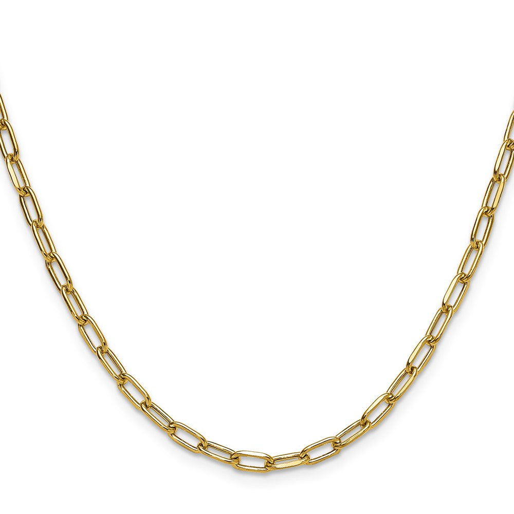 14k 3.7mm Semi-Solid Beveled Paperclip Chain