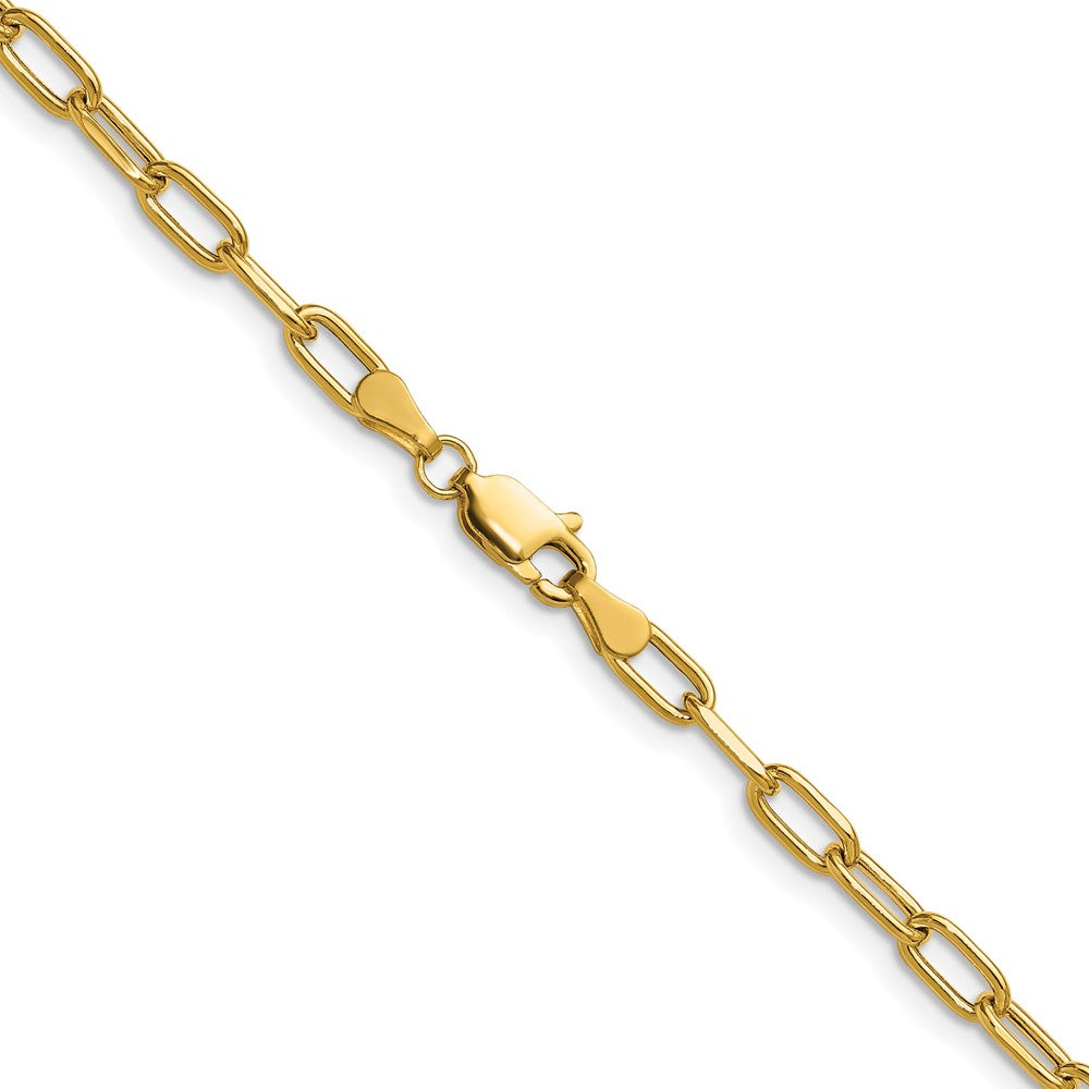 14k 3.7mm Semi-Solid Beveled Paperclip Chain