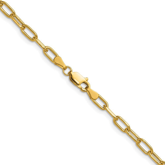14k 3.7mm Semi-Solid Beveled Paperclip Chain