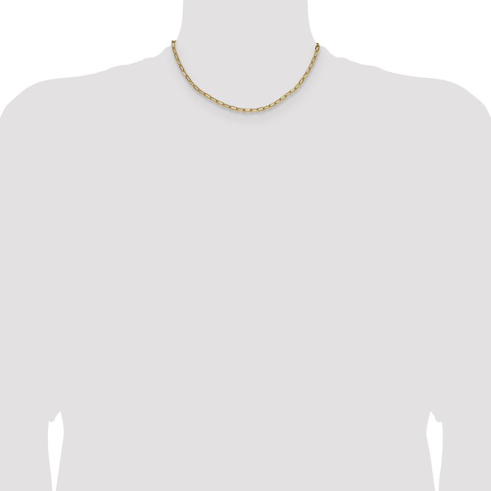 14k 3.7mm Semi-Solid Beveled Paperclip Chain