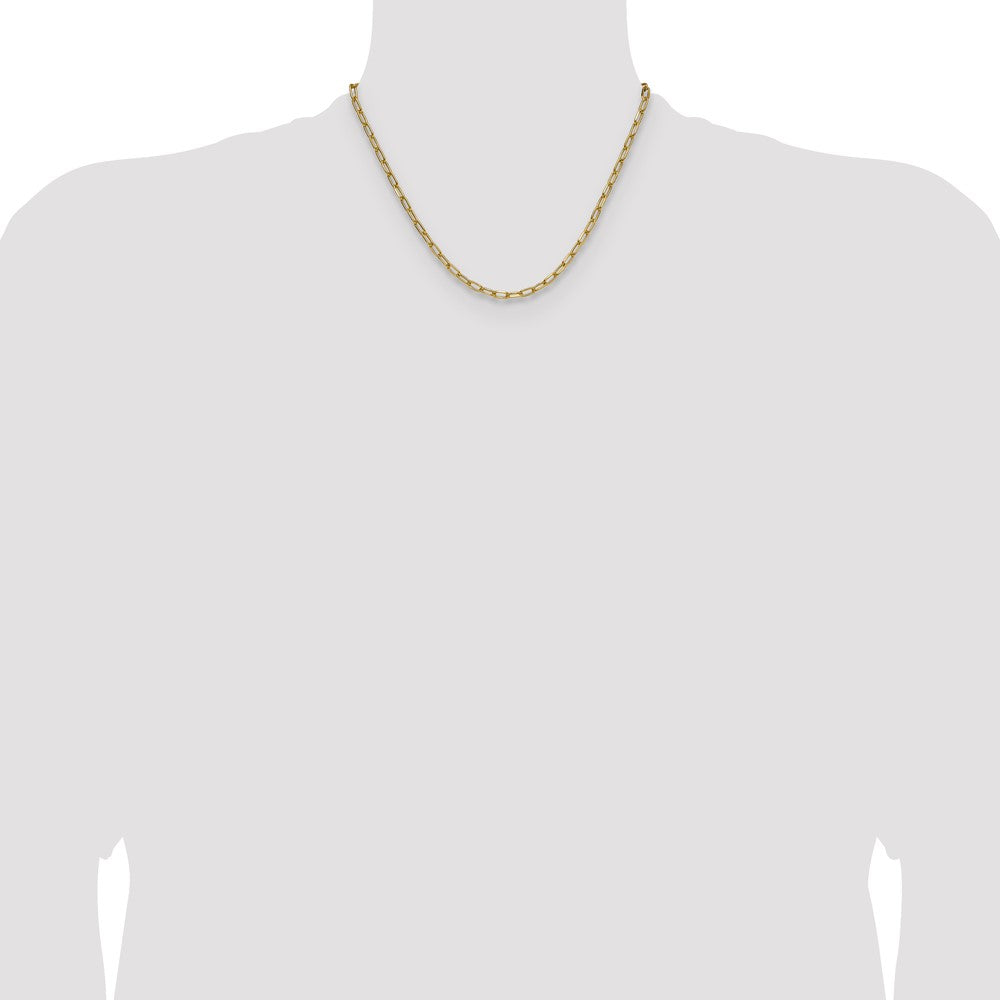 14k 3.7mm Semi-Solid Beveled Paperclip Chain