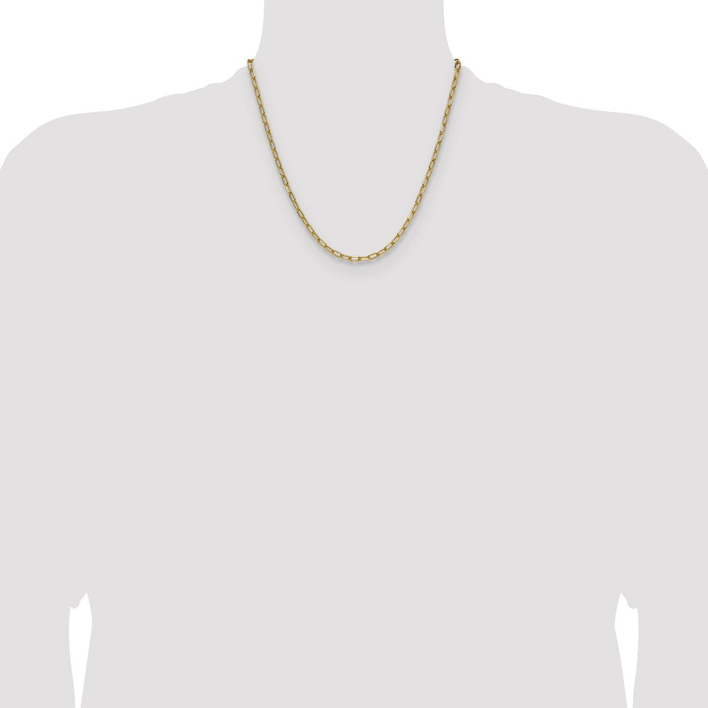 14k 3.7mm Semi-Solid Beveled Paperclip Chain