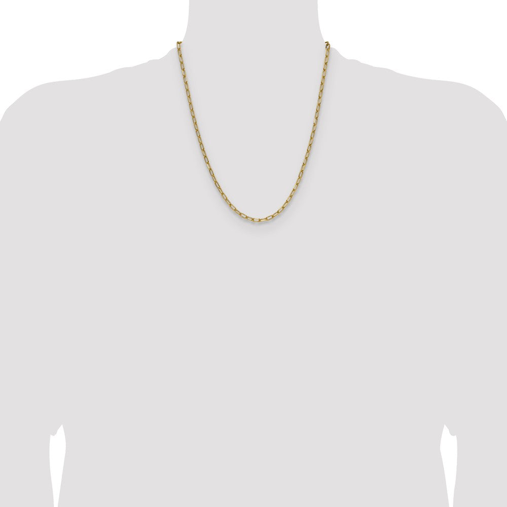 14k 3.7mm Semi-Solid Beveled Paperclip Chain