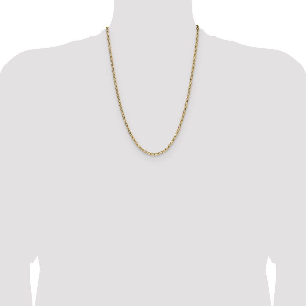 14k 3.7mm Semi-Solid Beveled Paperclip Chain