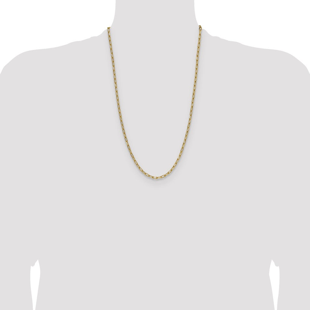 14k 3.7mm Semi-Solid Beveled Paperclip Chain