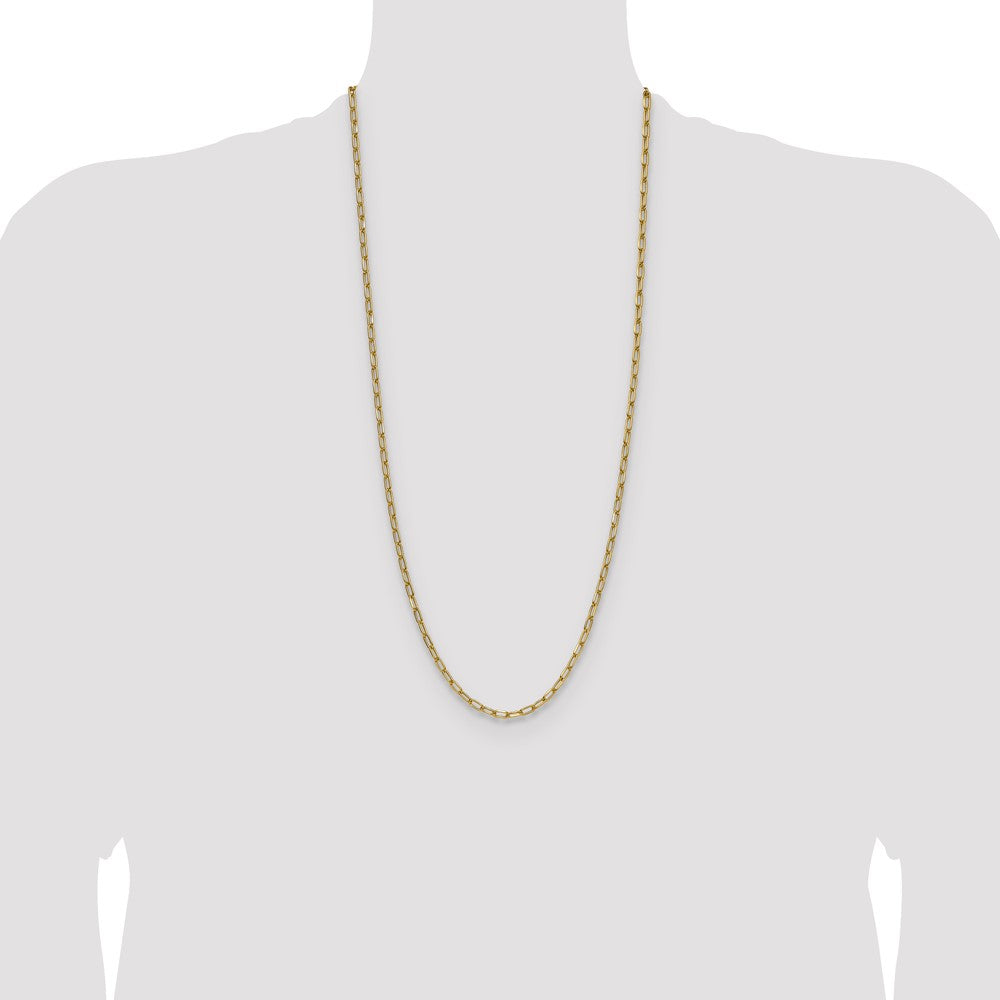 14k 3.7mm Semi-Solid Beveled Paperclip Chain