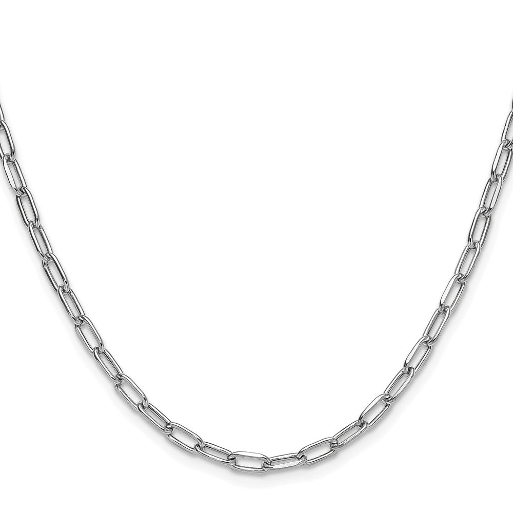 14k White Gold 3.7mm Semi-Solid Beveled Paperclip Chain