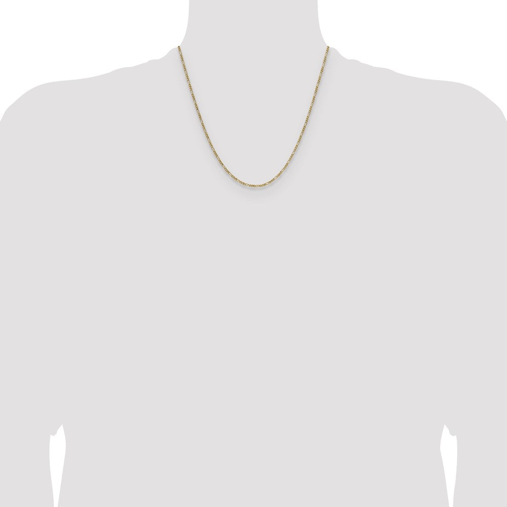 14k 1.9mm Semi-Solid Figaro Chain