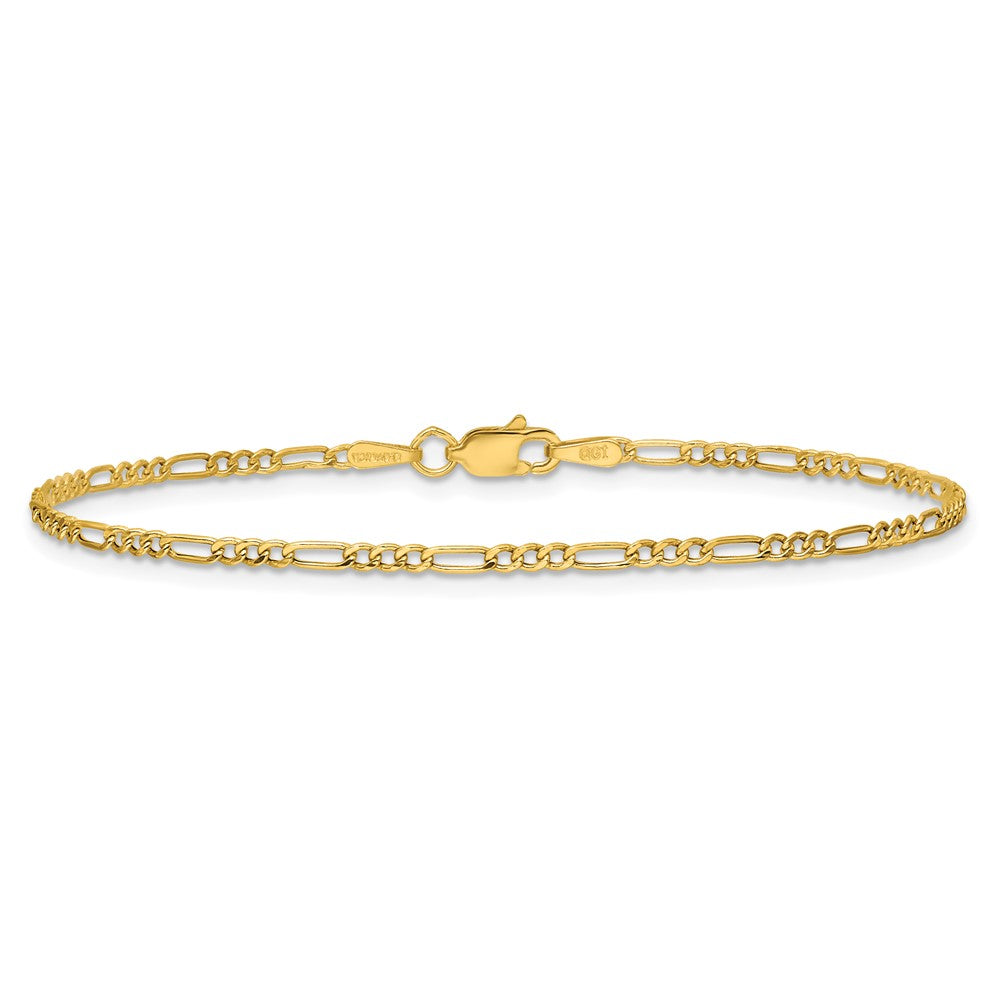 14k 1.9mm Semi-Solid Figaro Chain