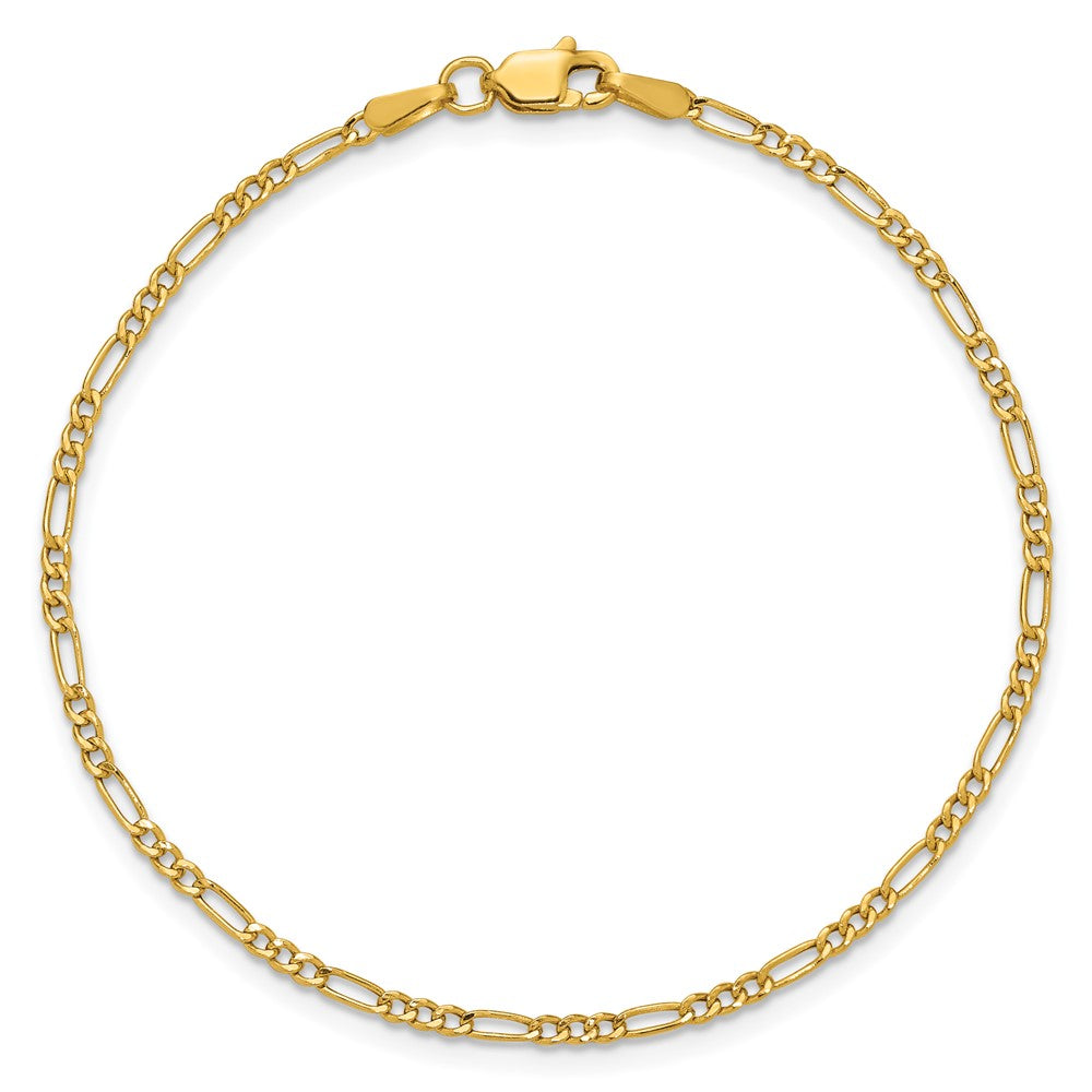 14k 1.9mm Semi-Solid Figaro Chain