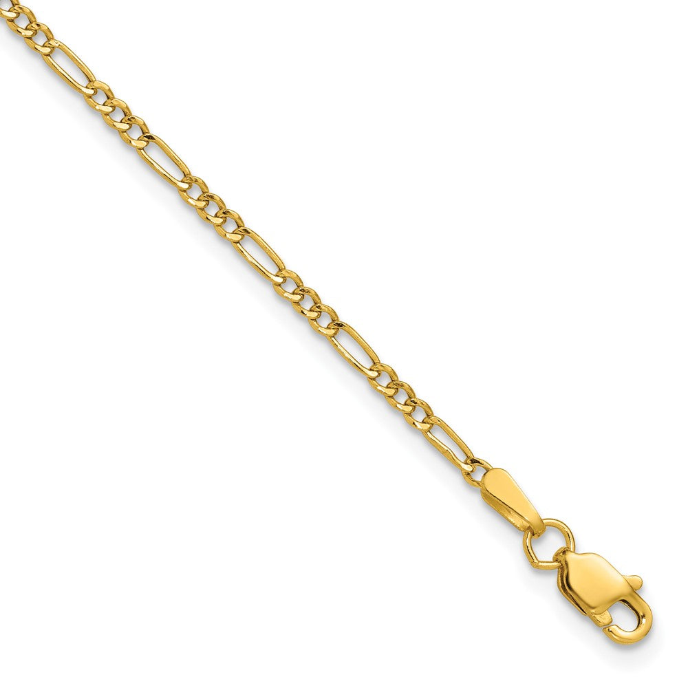 14k 1.9mm Semi-Solid Figaro Chain