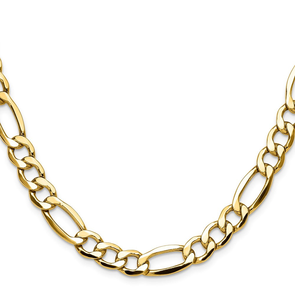 14k 9.4mm Semi-Solid Figaro Chain