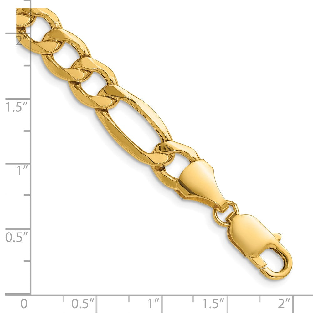 14k 9.4mm Semi-Solid Figaro Chain