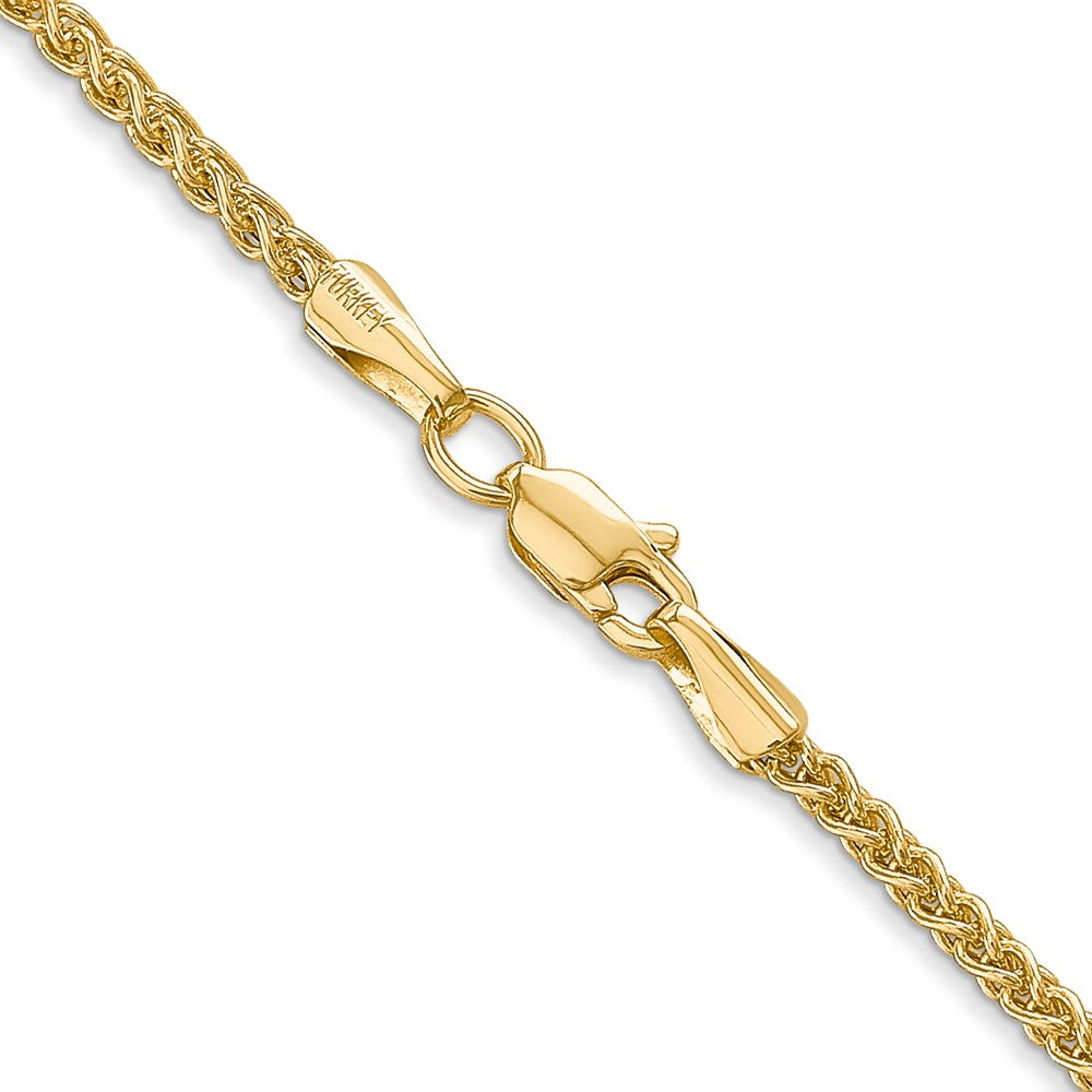 14K 2mm Semi-Solid Wheat with Lobster Clasp Chain