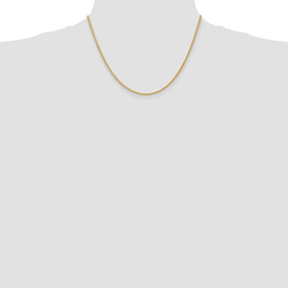 14K 2mm Semi-Solid Wheat with Lobster Clasp Chain