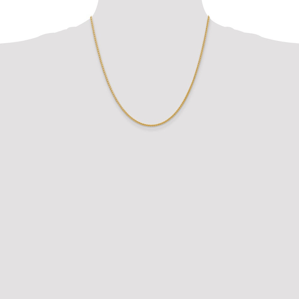 14K 2mm Semi-Solid Wheat with Lobster Clasp Chain