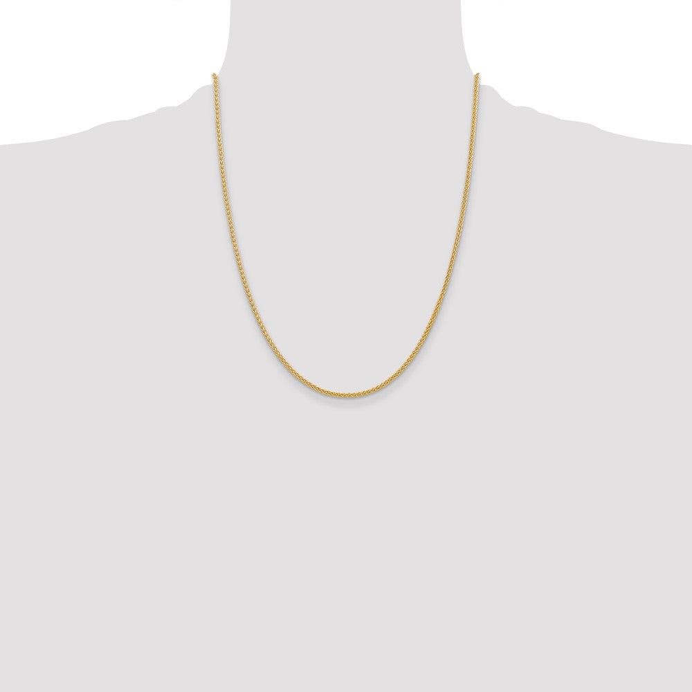 14K 2mm Semi-Solid Wheat with Lobster Clasp Chain
