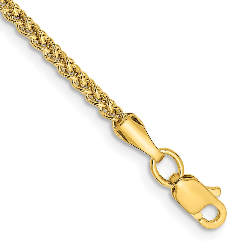 14K 2mm Semi-Solid Wheat with Lobster Clasp Anklet