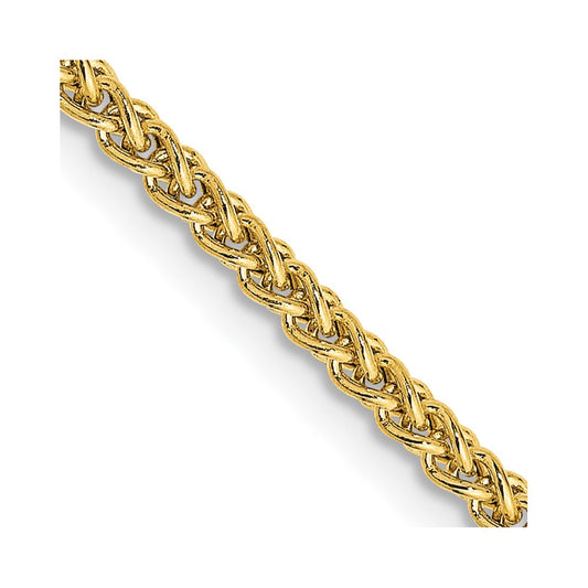 14K 2mm Semi-Solid Wheat with Lobster Clasp Chain
