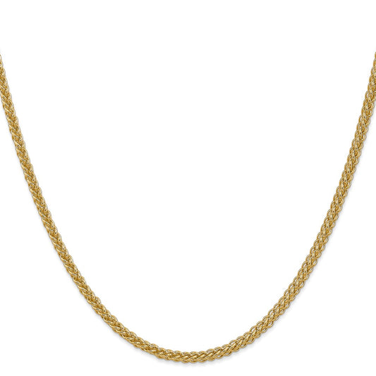 14K 2.6mm Semi-Solid 3-Wire Wheat with Lobster Clasp Chain