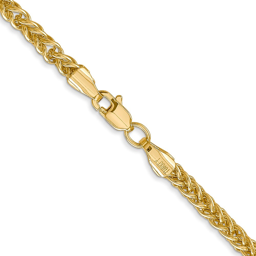 14K 2.6mm Semi-Solid 3-Wire Wheat with Lobster Clasp Chain