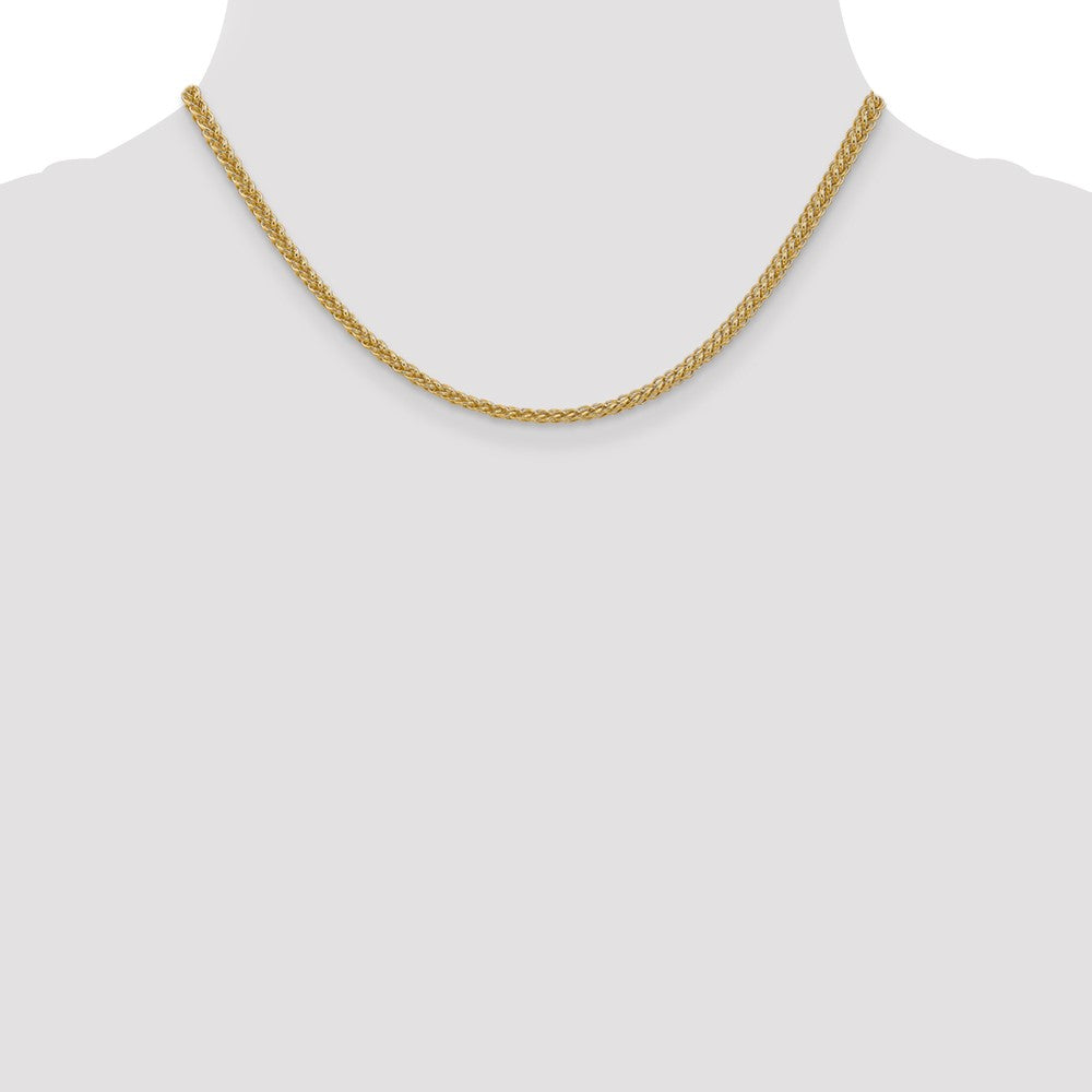 14K 2.6mm Semi-Solid 3-Wire Wheat with Lobster Clasp Chain