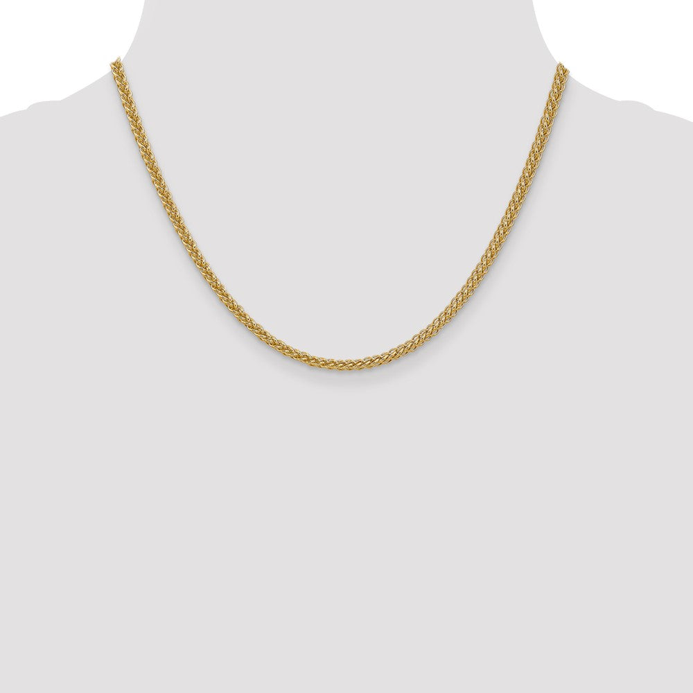 14K 2.6mm Semi-Solid 3-Wire Wheat with Lobster Clasp Chain