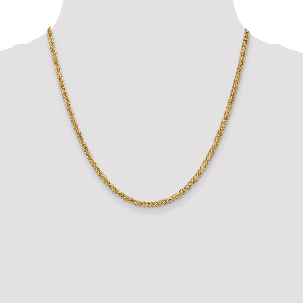 14K 2.6mm Semi-Solid 3-Wire Wheat with Lobster Clasp Chain