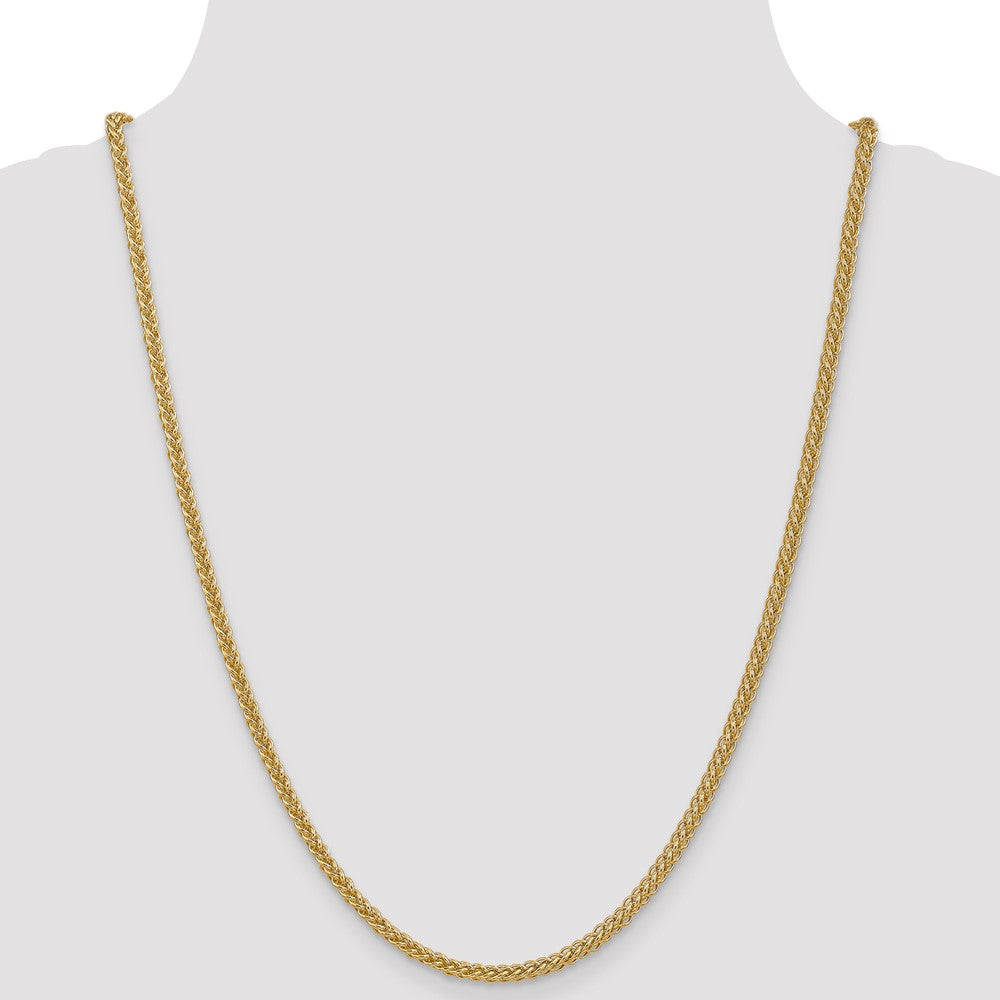 14K 2.6mm Semi-Solid 3-Wire Wheat with Lobster Clasp Chain